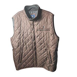 U.S. Polo Assn. Quilted Brown Vest XXL Snap & Zip Closure Lightweight Outerwear